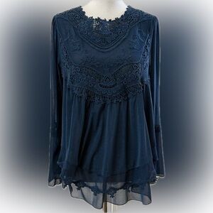 Altar'd State Baby Doll Lace Blouse Whimsigoth Cottagecore Coastal Twee Siren M